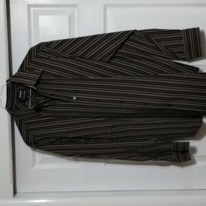 Murano long sleeve striped dress shirt size L